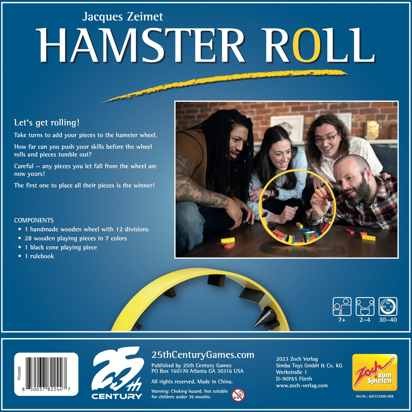 25th Century Games Hamster Roll - Fun Dexterity Board Game - Balance and Strategy Family-Friendly Game Night for 2 to 4 Players Ages 7+