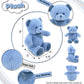 DolliBu Plush Bear Stuffed Animal - Soft Huggable Baby Blue Bear, Adorable Playtime Plush Toy, Cute Wildlife Cuddle Gifts for Kids and Adults - 8