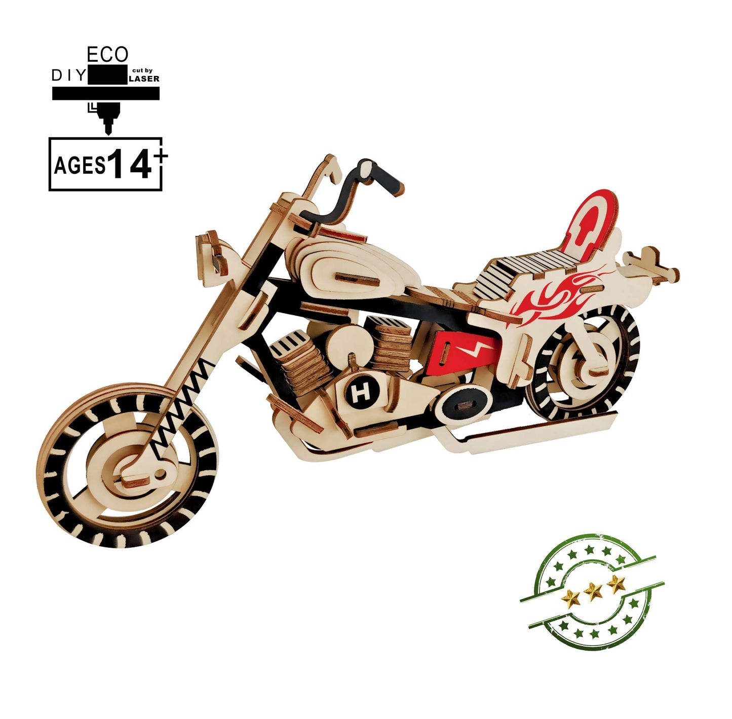 3D Wooden Puzzle,Motorcycle Model,Age 15+ Assembly Home Decors Adult Craft Kits, DIY Brain Teaser Projects/Challenge for Adults (98Piece/Set)