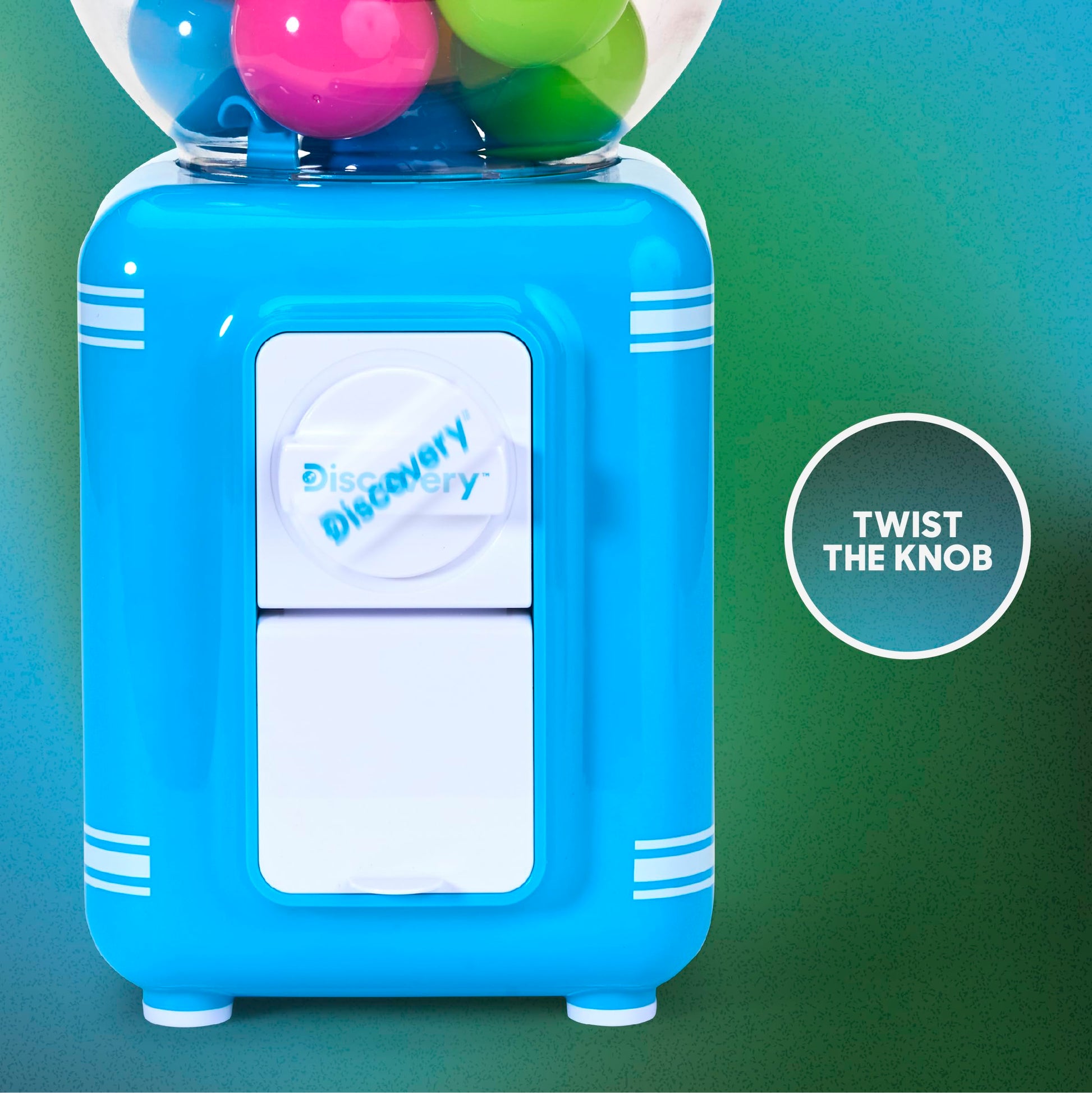 Discovery Toy Vending Machine for Kids| Dispense 12 Surprise Prize Capsules| Refillable Mini Gumball Machine Toy| Planet Bouncy Balls, Dinosaur