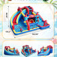ELEMARA Speed Racer 15-in-1 Inflatable Water Slide Bounce House for Big Kids, 191x175in Double Slide Water Park w/Climbing Wall, Splash Pool,Water