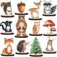 12 Pcs Painted Woodland Animals Wood Table Centerpieces Cutout Shapes Woodland Baby Shower Decorations Wild Creatures Wood Table Topper for Forest