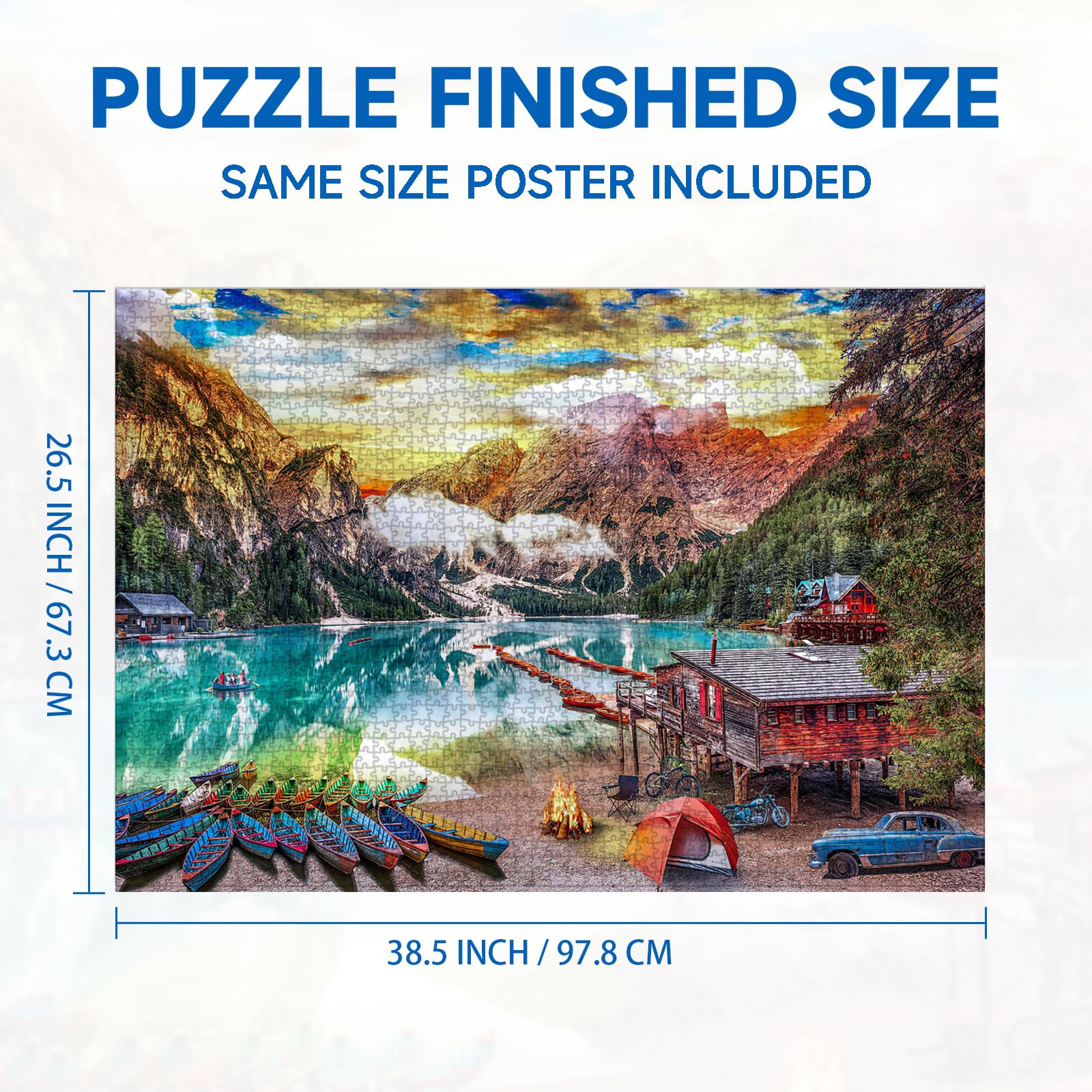 Jigsaw Puzzles 2000 Pieces for Adults, Families Lakeside View Pieces Fit Together Perfectly