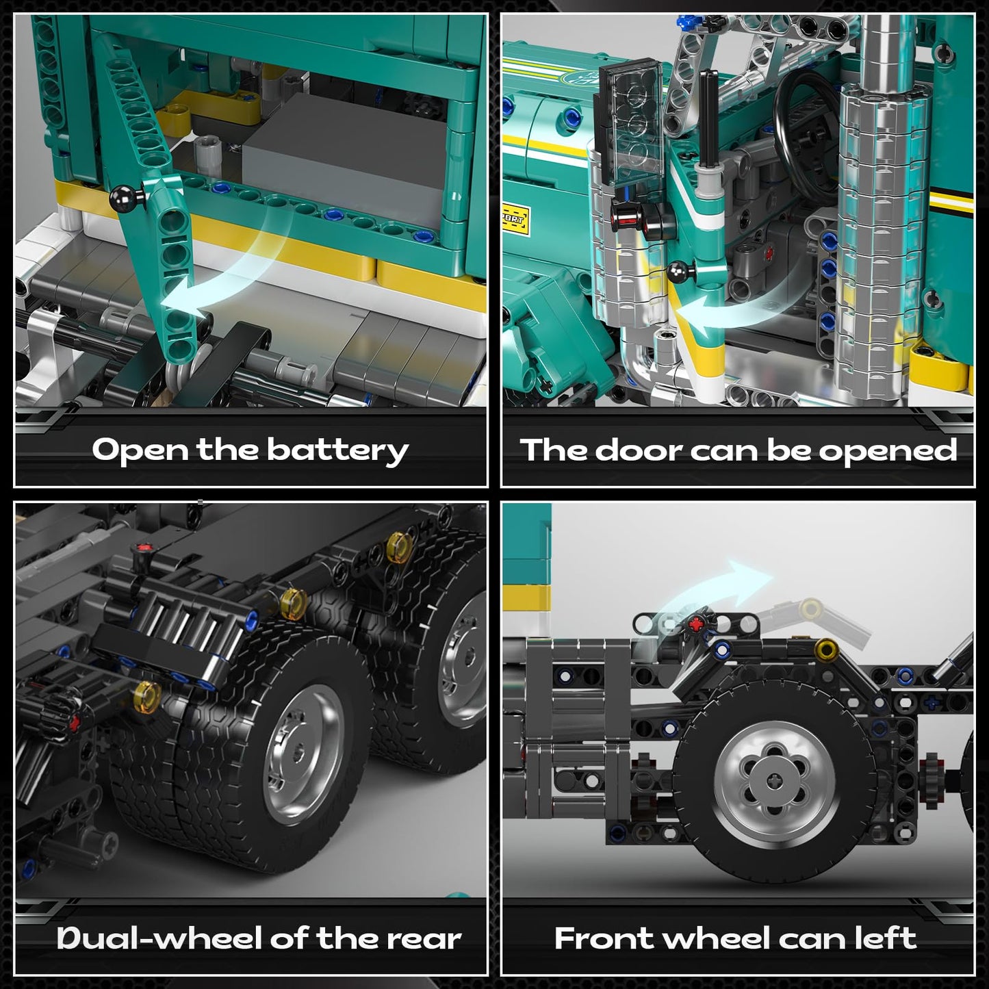 Mould King 13201 Semi Truck Building Set, Flatbed Truck Toy with 3 Motors, Collectible Car Model to Build and Display, Buildable Gifts for Adult (2064