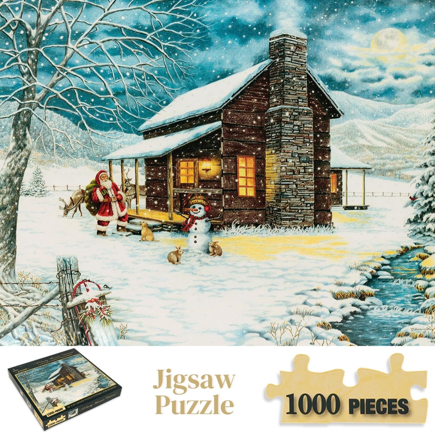 Heritage Puzzle A Smoky Mountain Christmas by Teresa Pennington 1000 Pieces
