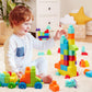 Battat - Large Building Blocks - 80 Colorful Pieces - 8 Wheel Bricks - Zippered Storage Bag - 12 Months + - Bag o' Blocks