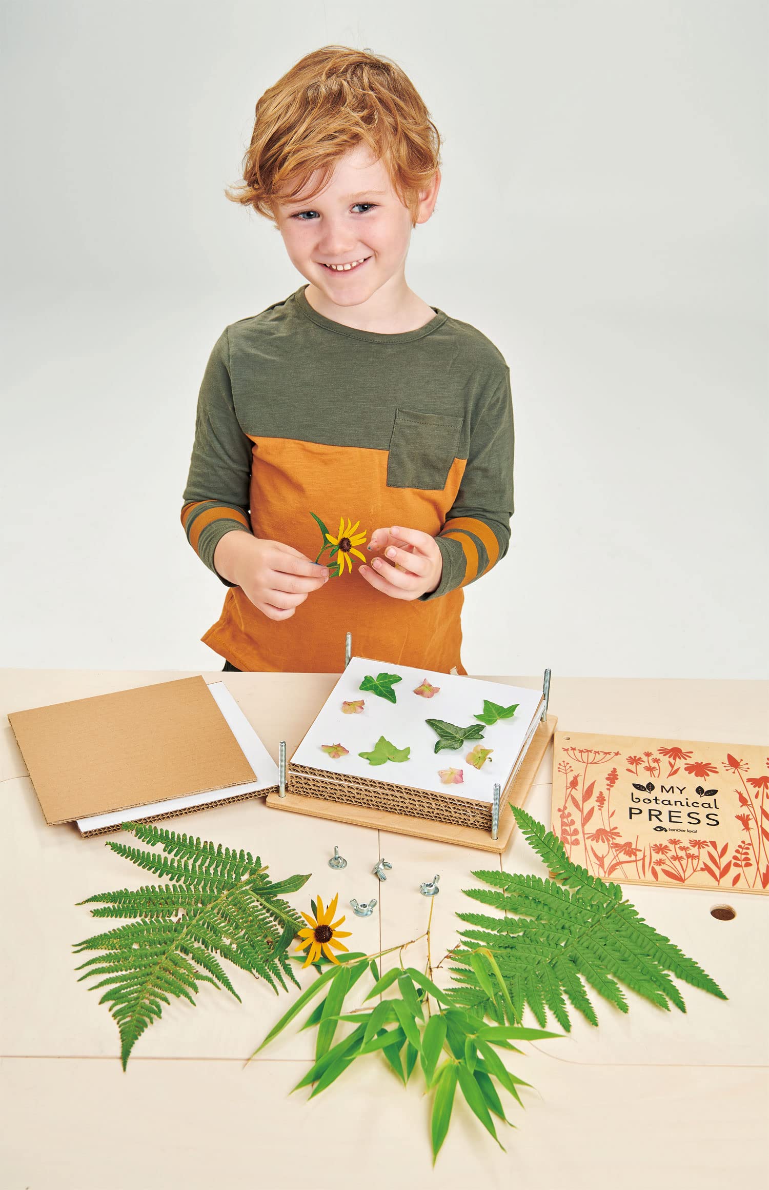 Tender Leaf Toys - My Botanical Press - 8.3 x 8.3 Inch 10 Layers Flower Press, DIY Dried and Preserved Flowers and Leaves, Plants Art & Crafts kit