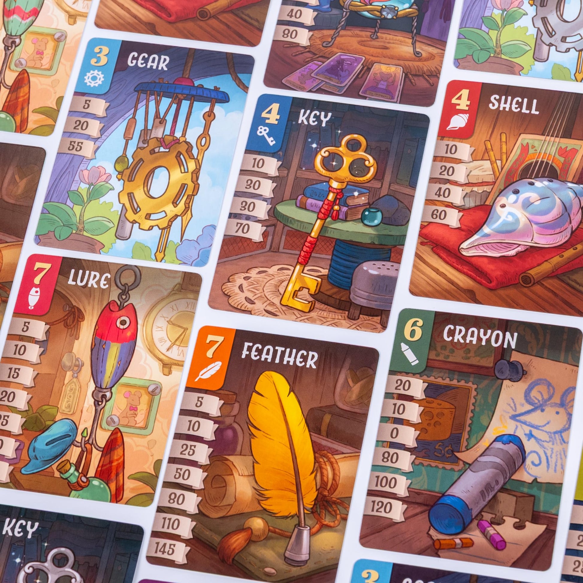 GameHead Trinket Trove, A Strategic Set Collection Card Game, Collect & Trade Shiny Treasures, 2-6 Players, Ages 10+, 30 Minute Play Time, Fun