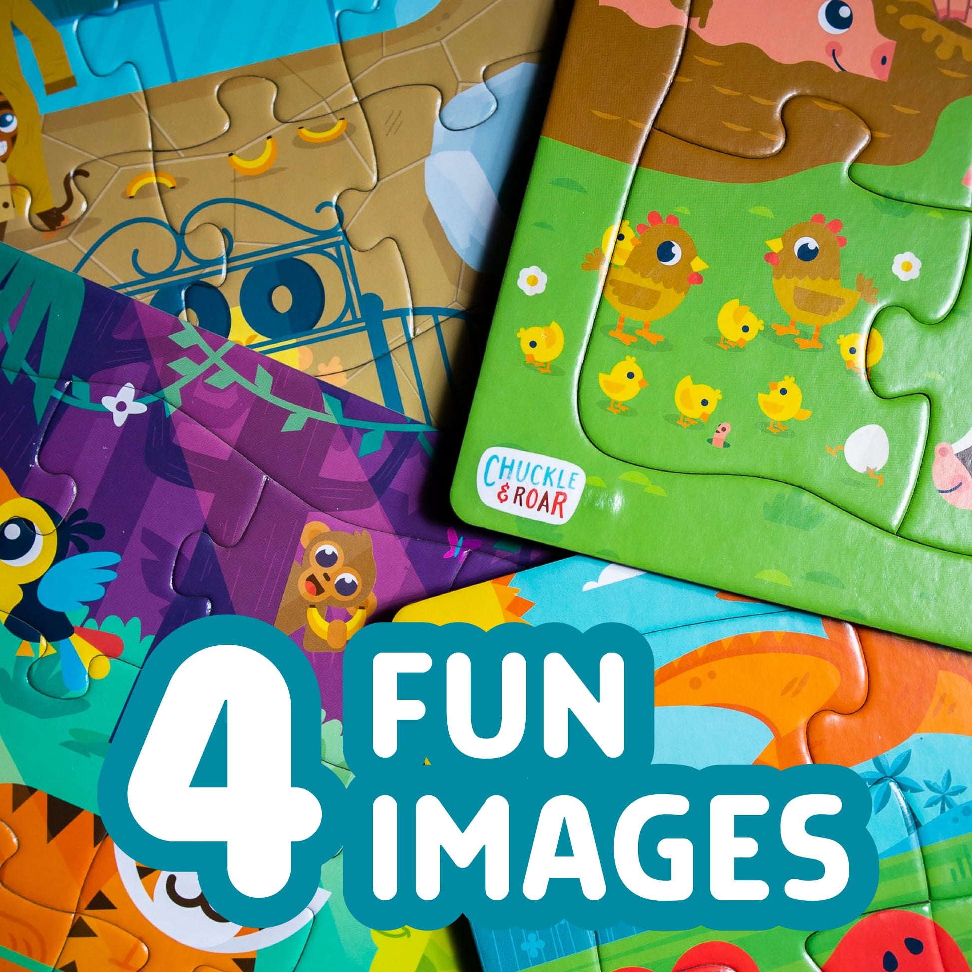 Chuckle & Roar Puzzles for Kids Ages 3-5, Toddler Puzzles, 12 & 24 Piece