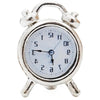 Miniature Alarm Clock 1/12 Scale, Tiny Silver Decor for Dollhouse, Diorama Props, Model Displays and Miniature Room Accessories (0.4x0.6 Inch)