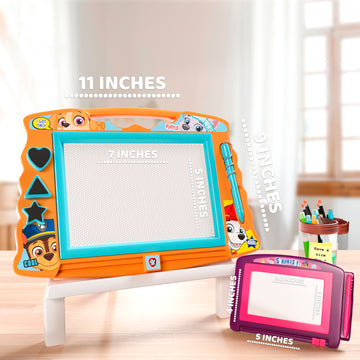 Paw Patrol 2-Pc Magnetic Drawing Board Set for Girls and Boys, One Large Board with 3 Stamps and Stylus Pen and One Travel Size Drawing Board, Toddler