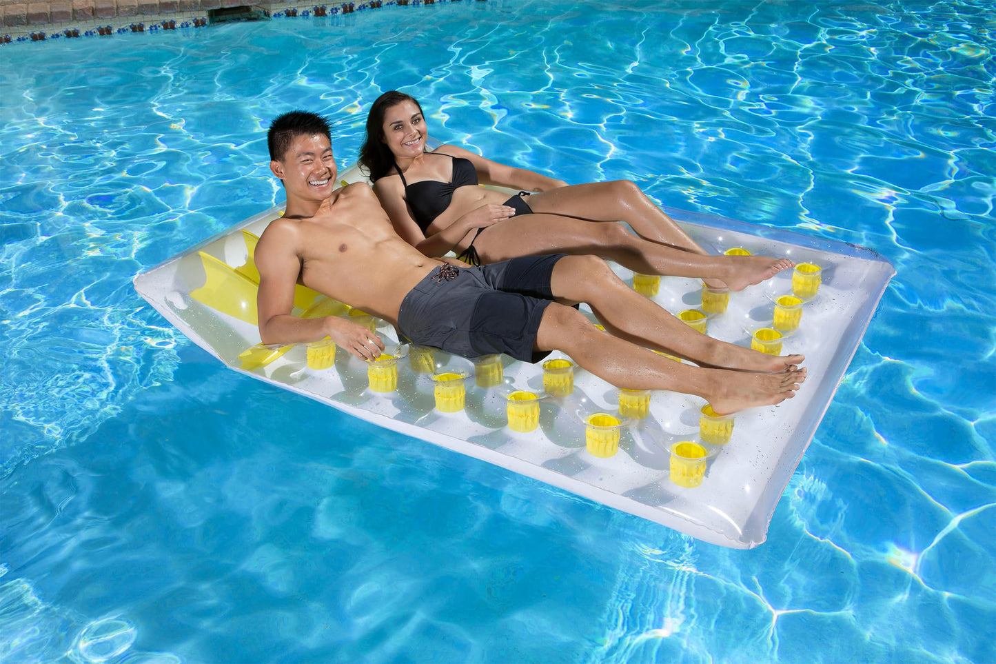 Poolmaster Double French Pocket Large Two Person Inflatable Swimming Pool Float for Adults