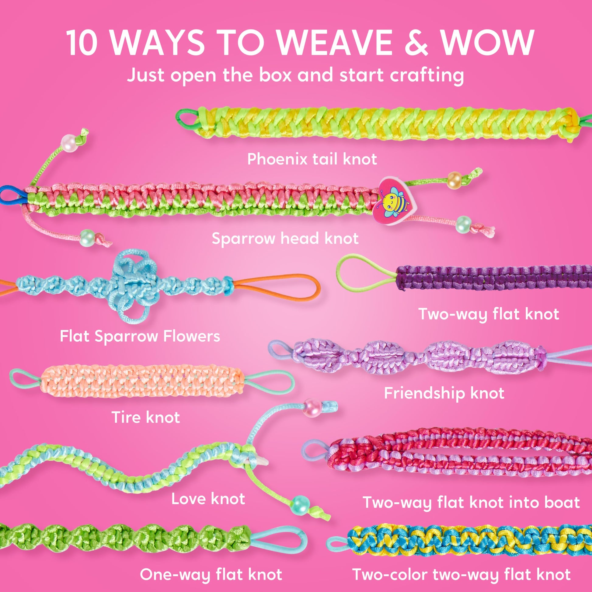 JOVA Klever Kits Friendship Bracelet Making Kit, Arts and Crafts for Kids Ages 6-12, Birthday Present for Teen Girl, Children's Jewelry Craft Set
