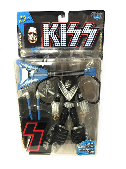 1997 - McFarlane - KISS - Ace Frehley : Space Ace - Ultra Action Figure - 7 Inches - With Guitar Transforms to Space Sled & Letter S - Out of