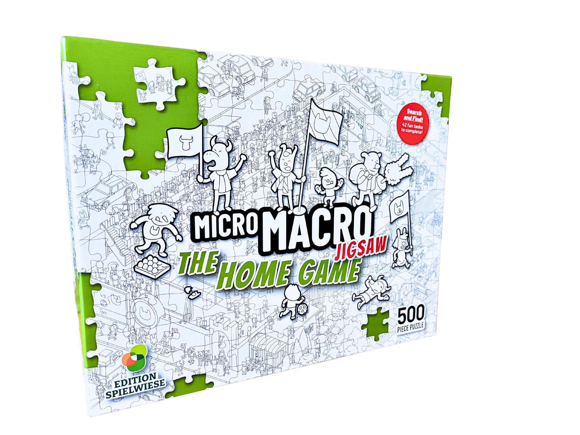 MicroMacro Jigsaw: The Home Game | 500 Piece Mystery Puzzle Game for Kids & Adults | Build The Soccer Stadium, Find Hidden Objects & Solve Mysteries |