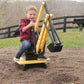 AmishToyBox.com Sand Digger Excavator Toy for Kids, Sandbox Toy with Movable Levers and Metal Digging Bucket, Durable Poly Lumber, Amish-Made (Black
