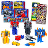 Transformers 1 Step Flip Changers Earthspark Action Figure Set - Bundle of 4 Toys: Wheeljack, Optimus Prime, Megatron, Terran Twitch, Stickers, More
