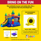 Pogo Bounce House Crossover Inflatable with Slide No Blower, Rainbow Smiley
