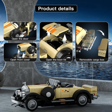 Mould King Vintage Car Building Set, 897 Pcs Classic Antique Vehicle