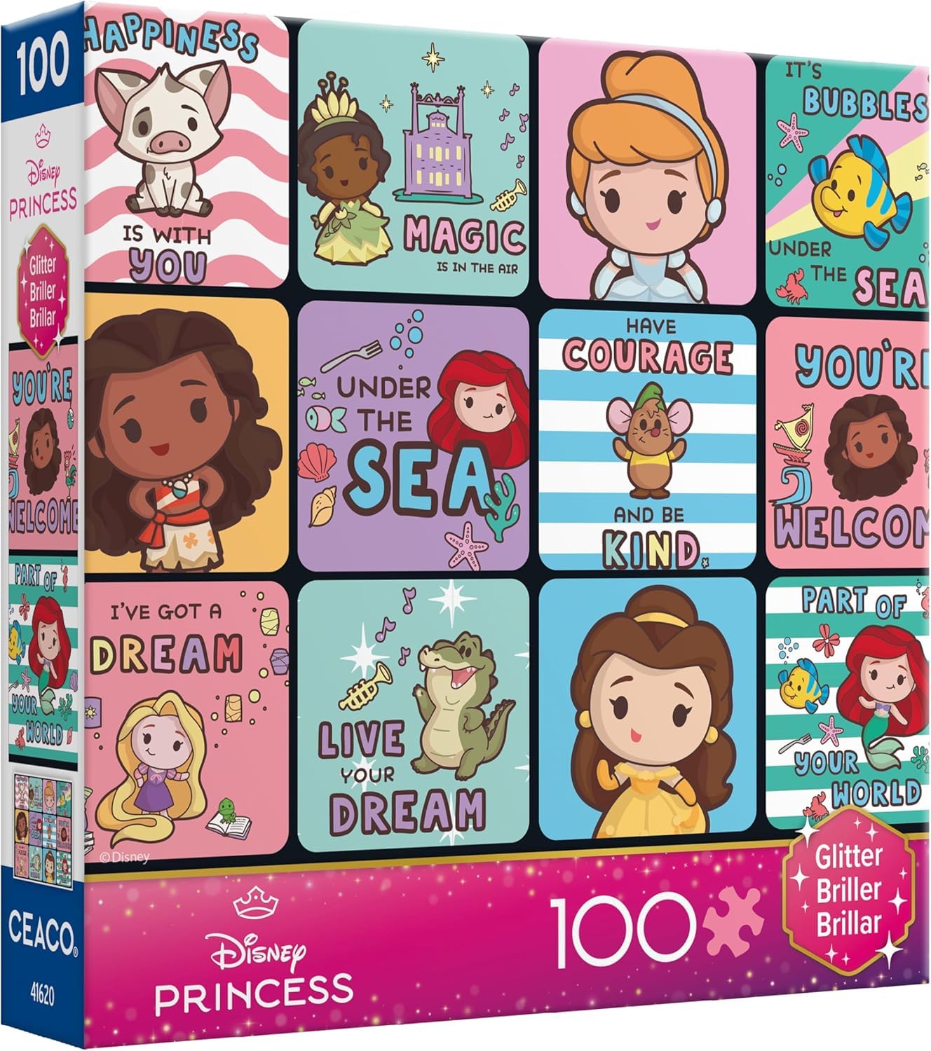 Ceaco - Disney Princess Collage - 100 Piece Jigsaw Puzzle for Kids Ages 6-8