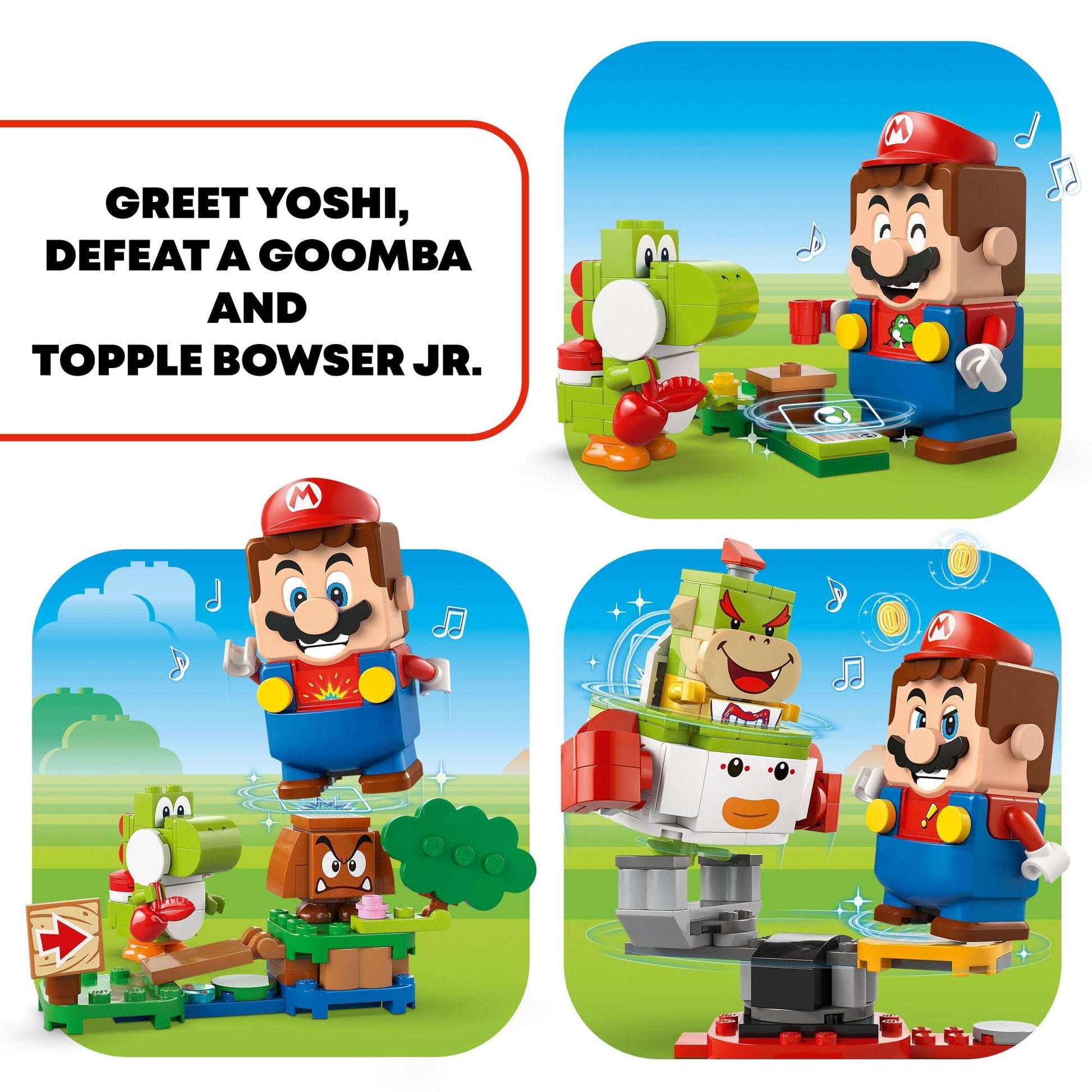 LEGO Super Mario Adventures with Interactive Mario, Bowser Jr.’s Clown Car Playset Vehicle, Yoshi Toy & Playset, Nintendo Toy Gift for Boys, Girls