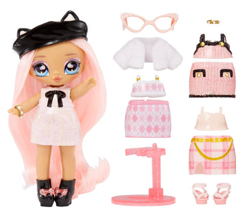 Na! Na! Na! Surprise Mini Ultimate Surprise Kitty Katwood 4" Mini Fashion Doll Kitty Inspired w/ 10 Mystery Fashions, Balloon Popping Confetti