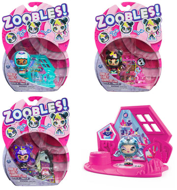 Zoobles Jouet - Pack 1 Zoobles Z-Girlz - Boules Magiques Colorées Transformables en Animaux Fantastiques et Poupées Z-Girlz Avec Maison - 6061365