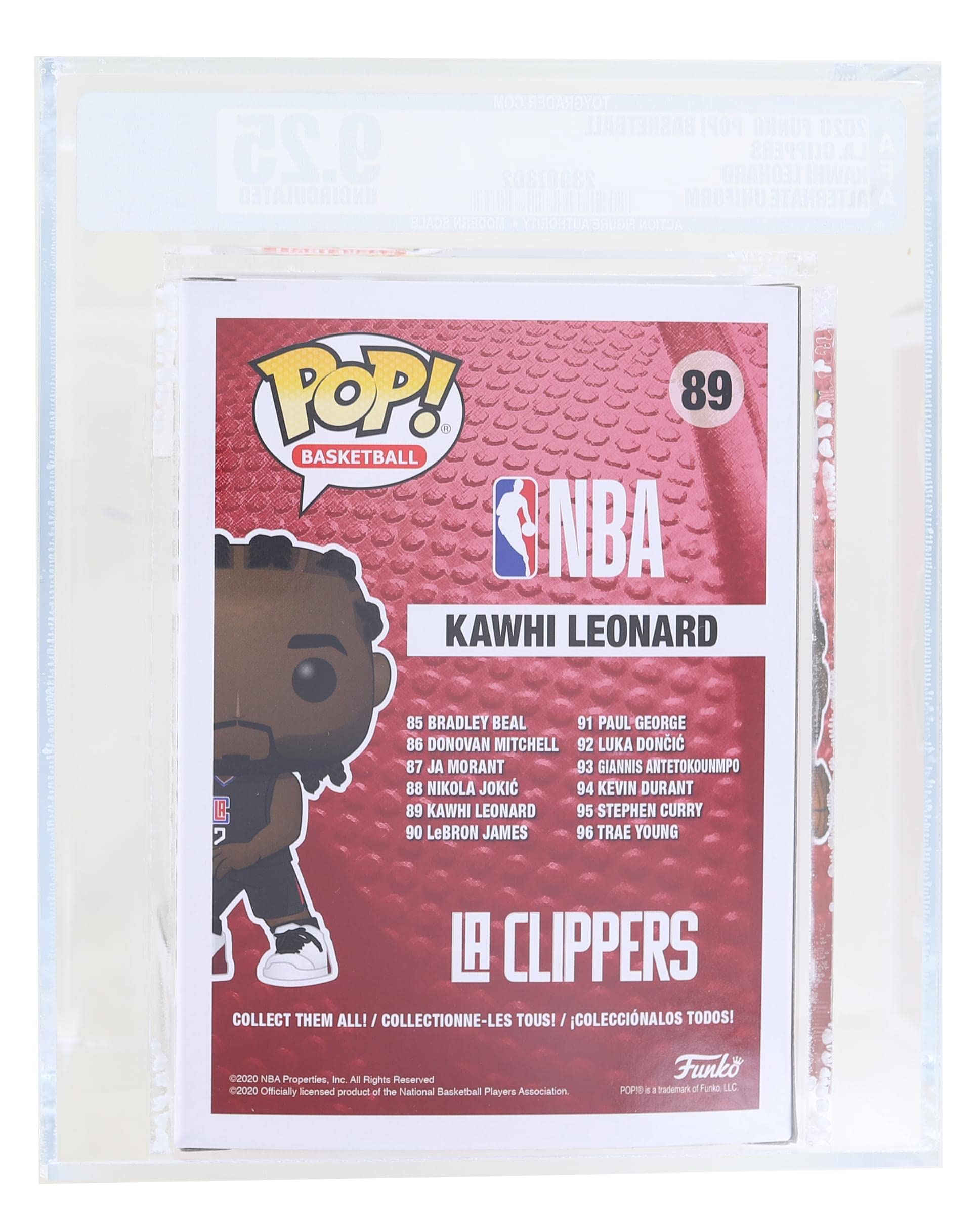 Funko LA Clippers NBA POP Vinyl Figure | Kawhi Leonard (Alternate) Graded AFA 9.25