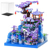 APENGBAOL Peach Blossom Pond Japanese Architecture Building Blocks Set for Adults and Kids with Acrylic Display Cover, Micro Mini Bricks Cherry