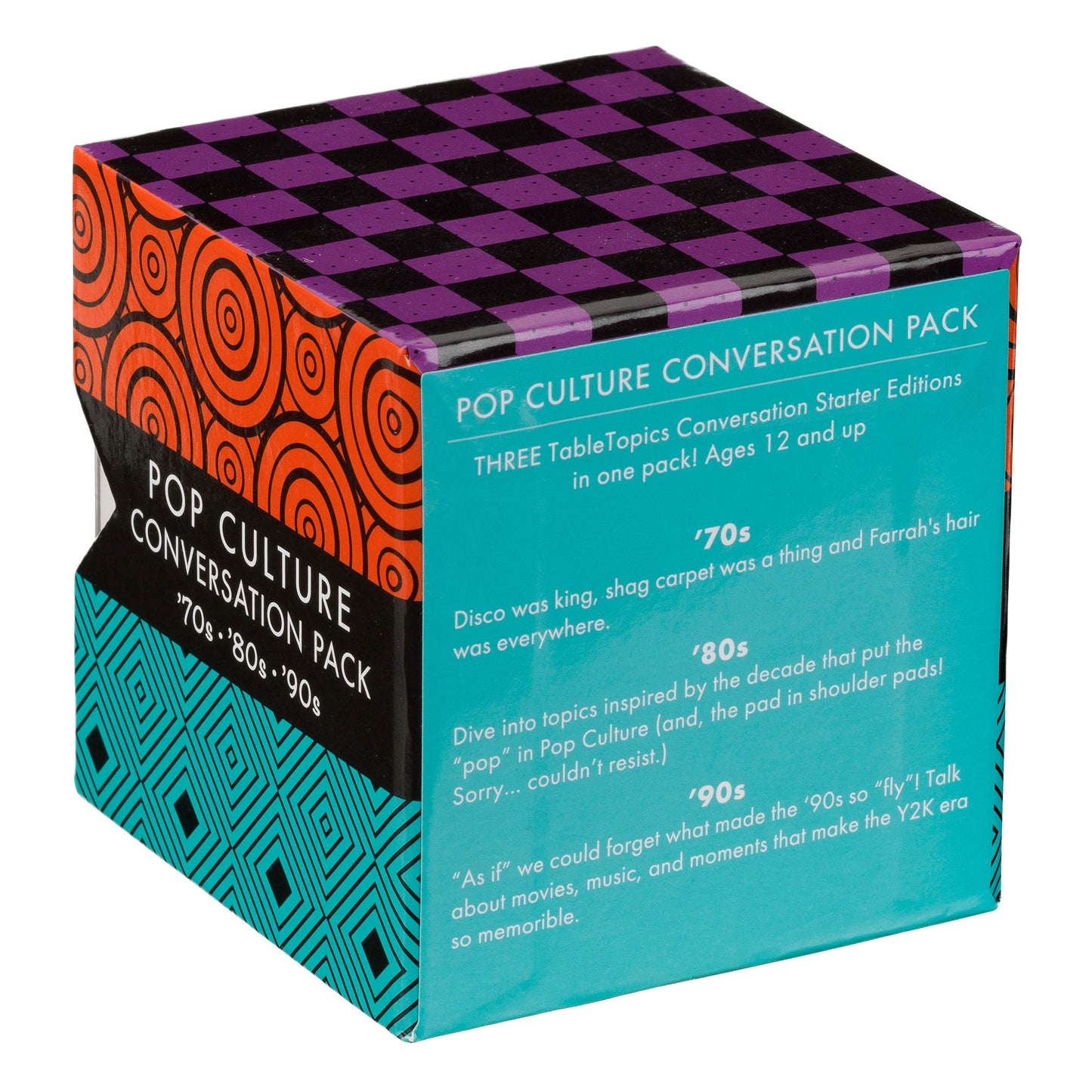 TableTopics Pop Culture Conversation Pack ’70s, ’80s, and ’90s - 120 Conversation Starter Cards, Themed Question Card Game to Play with Adult Friends
