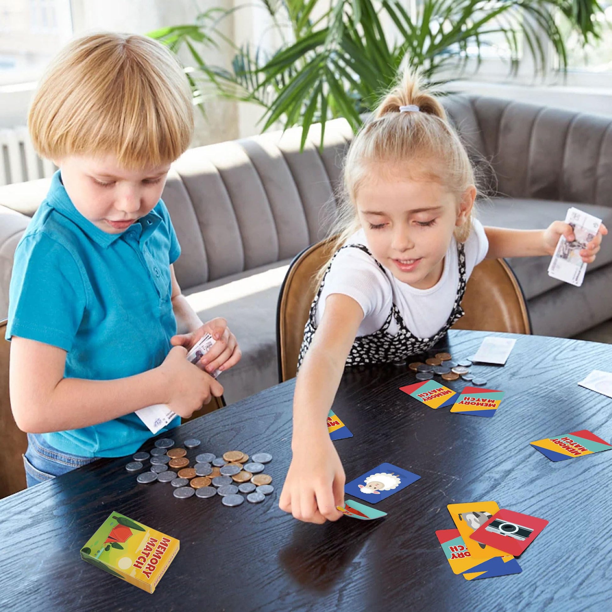 Etyishe Card Games for Kids Toddlers, Go Fish, Old Maid, Slap Jack and Memory Match, 4 Decks in 1 Pack, Fun Educational Gard Games for Family Game