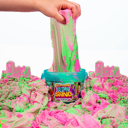 SLIMYSAND Watermelon SLIMYGLOOP Slimy Sand 1.5 lb. Bucket - Pink & Neon Green Scented Bucket for Kids Ages 3+
