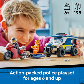 LEGO City Police Prisoner Transport Van - Police Toy for Kids, Boys & Girls Ages 6+ - Emergency Vehicle & Motorcycle Building Kit - Officer and 2