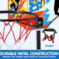 JOYIN Kids Basketball Hoop, Adjustable Height 2.8 ft-6.2 ft Basketball Hoop for Kids Indoor Outdoor Play Portable Basket Ball for Boys Girls Age 3 4 5