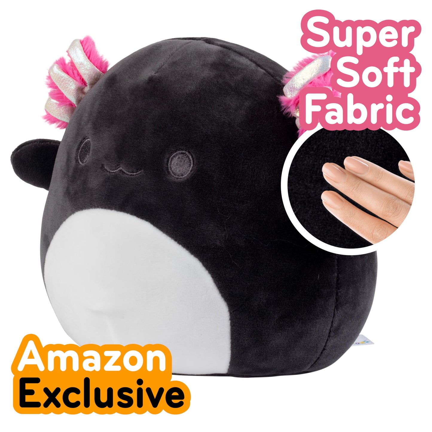 Squishmallows Original 8 Inch Jaylen The Black and Pink Axolotl - Official Jazwares Plush - Soft, Cuddly Collectible Lizard Fish Stuffed Animal Toy