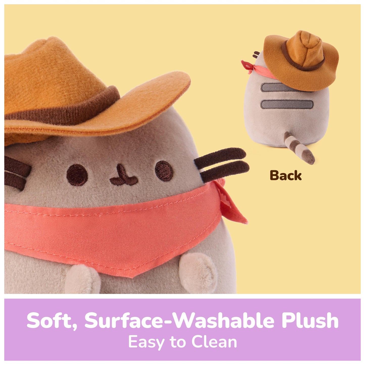 GUND Pusheen Cowboy Squisheen 6-Inch Squishy Plush Toy; Ages 8+