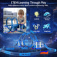 Electric Space Rocket Car Track Set with Mist Spray & Blue Lights - 86 PCS DIY STEM Building Race Track Toy with Suction Cups, Birthday Gift for Boys