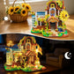NightFlares Flower House Building Set with LED Light, Sunflower House Shop Building kit with Greenhouse & Motion Sensor, Gift for Women Mom Girl 14+