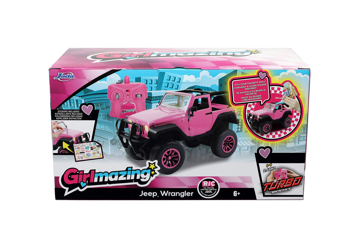 Girlmazing 1:16 Jeep Wrangler RC Radio Control Cars, Toys for Kids (Pink)