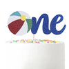 WAWUO Beach Theme 1st Birthday Cake Topper - Pool Party Cake Decoration, Summer Party Supplies, Baby's First Birthday Cake Topper