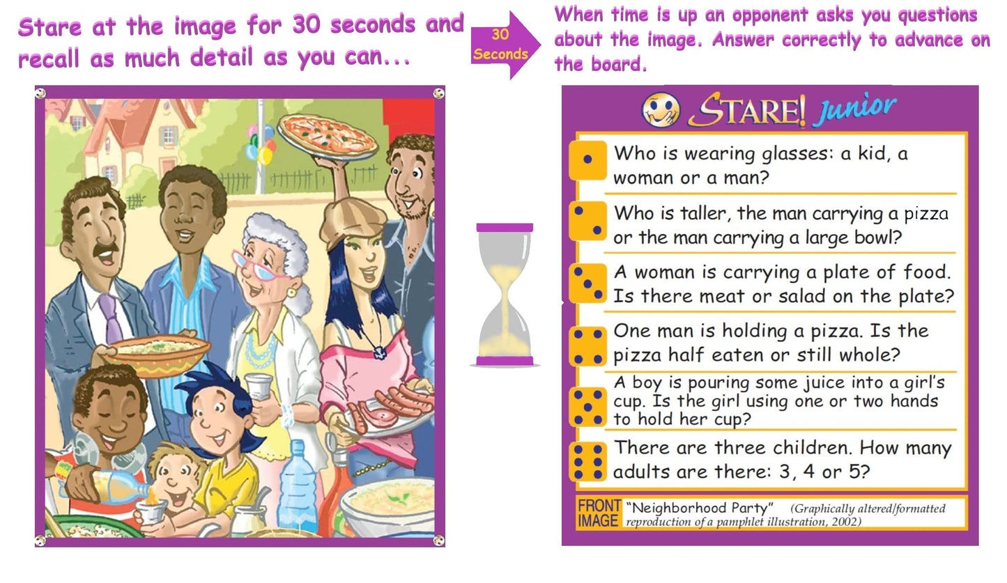 Stare Junior - The Award-Winning Game of Visual Recall, Where Fun Image Cards Challenge Kids’ Minds - Great for The Whole Family, Ages 6 & Up