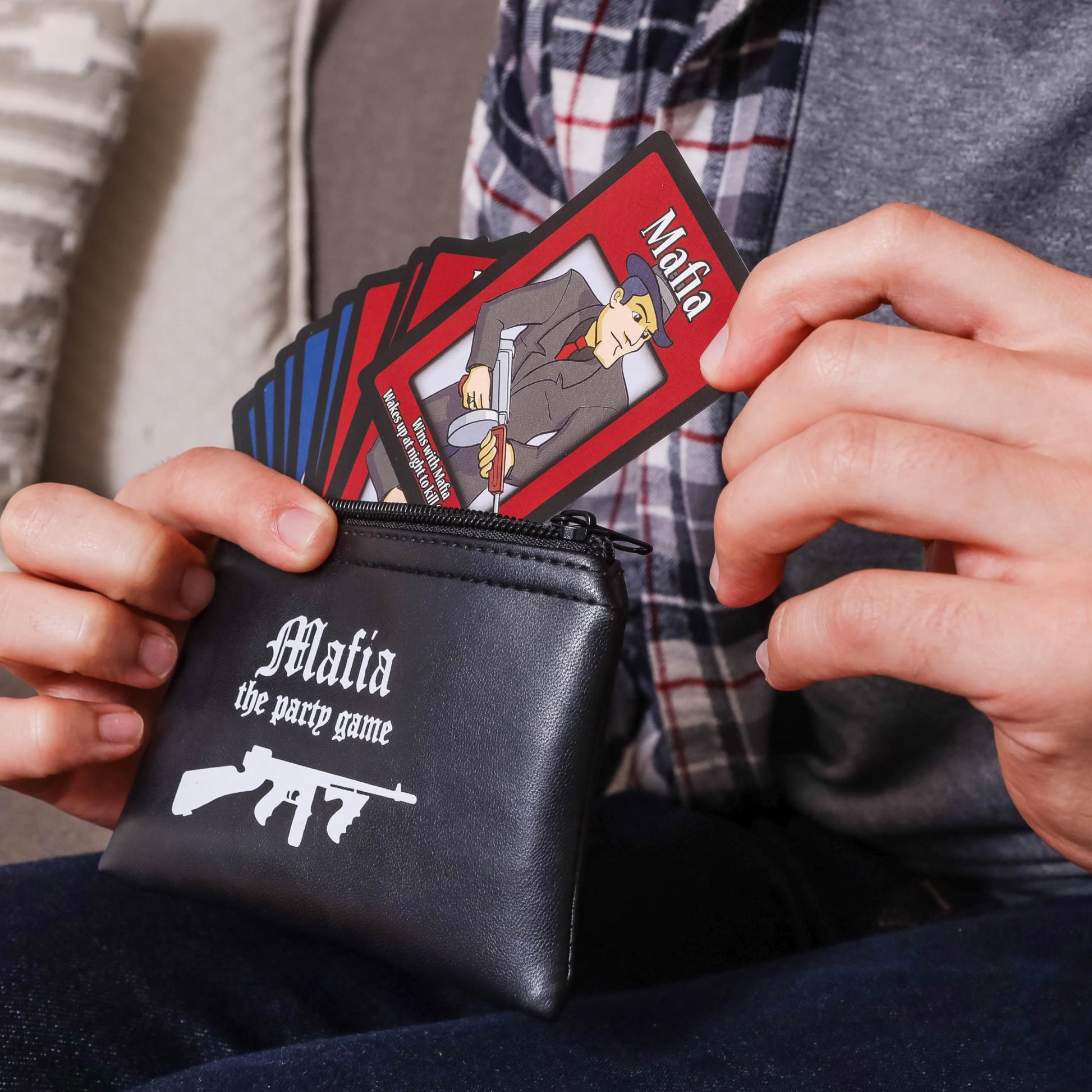 Apostrophe Games Mafia The Party Game - Game of Lying, Bluffing, Deceit -38 Role Cards, Card Game for Adults and Teens - Interactive Board Game