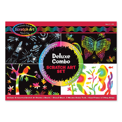 Melissa & Doug Deluxe Combo Scratch Art Set: 16 Boards, 2 Stylus Tools, 3 Frames - FSC Certified