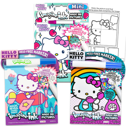 Hello Kitty Imagine Ink Coloring Super Set - Bundle with 3 Imagine Ink Mess-Free Coloring Books for Kids with Magic Reveal Pages | Hello Kitty Party