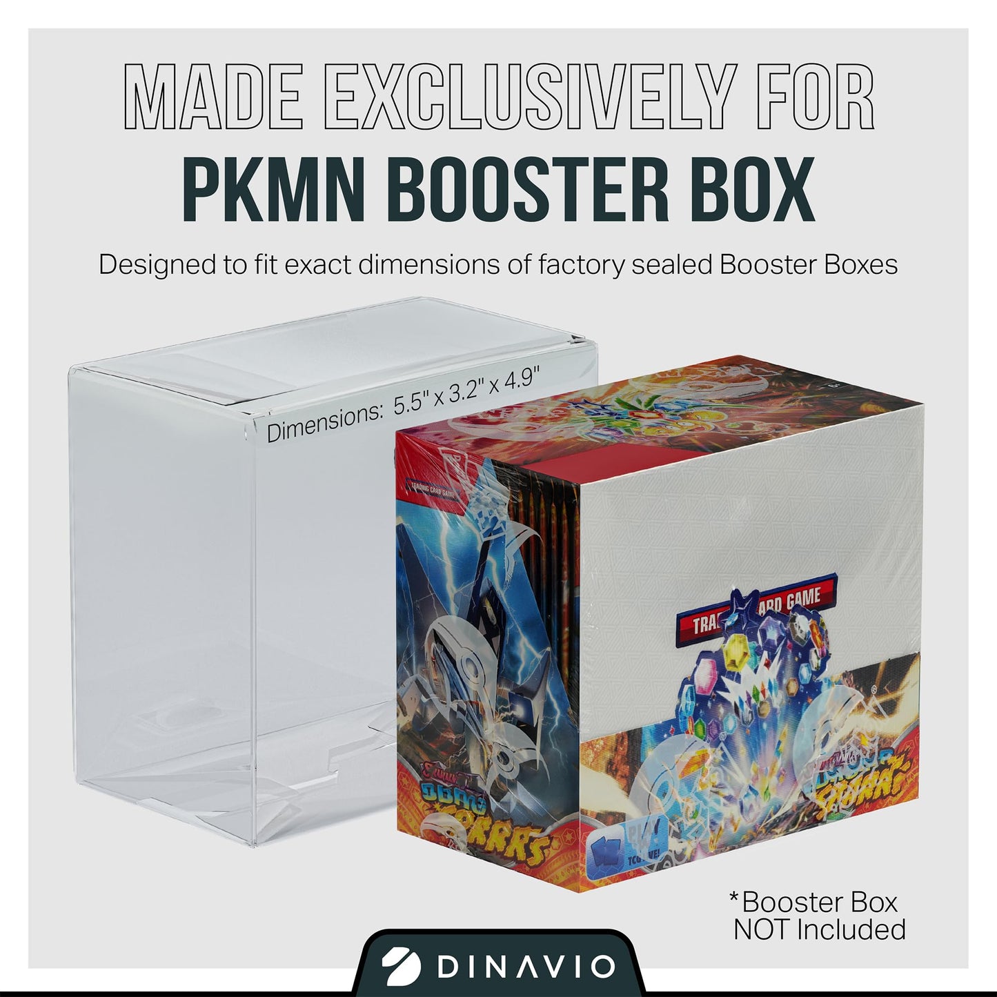 Dinavio Crafthouse Plastic PKMN Booster Box Protector 5 Pack - Booster Box Case Display Protectors - Compatible with English Modern PKMN Booster Boxes