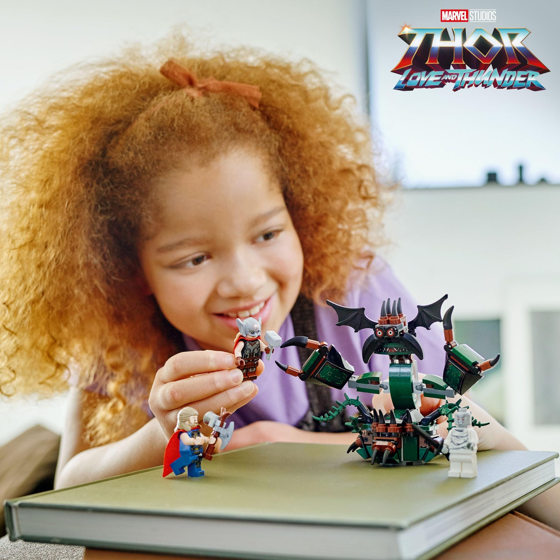 LEGO Marvel Attack on New Asgard, Thor Buildable Toy 76207 with Hammer, Stormbreaker and Monster Figure, Love and Thunder Movie Set