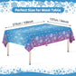 3 Pcs Winter Snowflake Tablecloth - Frozen Wonderland Plastic Table Cloth Disposable Rectangular Snowflakes Table Cover for Frozen Birthday Party