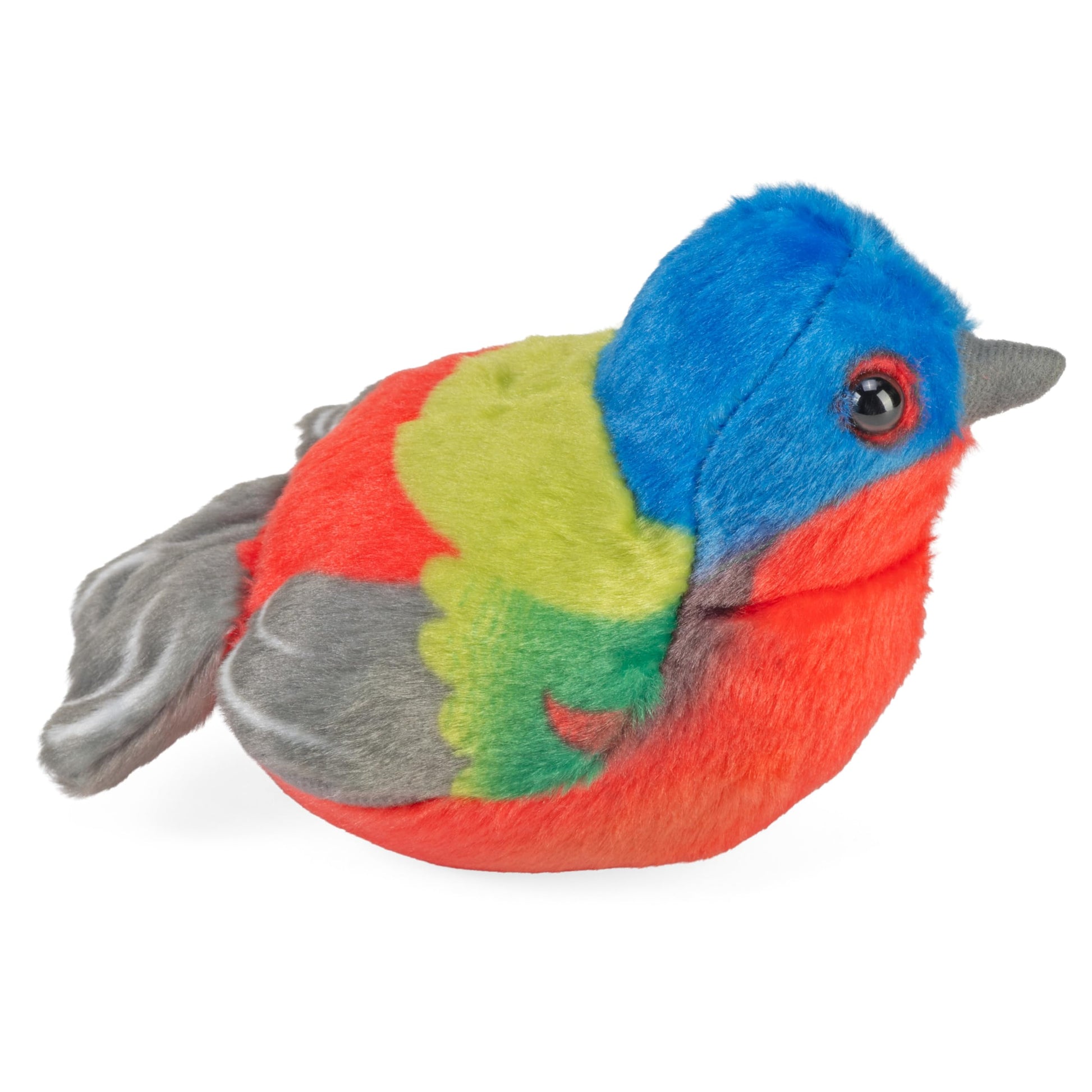 Wild Republic Audubon Birds Painted Bunting Plush with Authentic Bird Sound, Stuffed Animal, Bird Toys for Kids & Birders