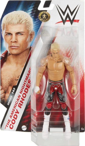 Mattel WWE Action Figure, Series #143 "The American Nightmare Cody Rhodes 6-inch Collectible with 10 Articulation Points & Life-Like Look
