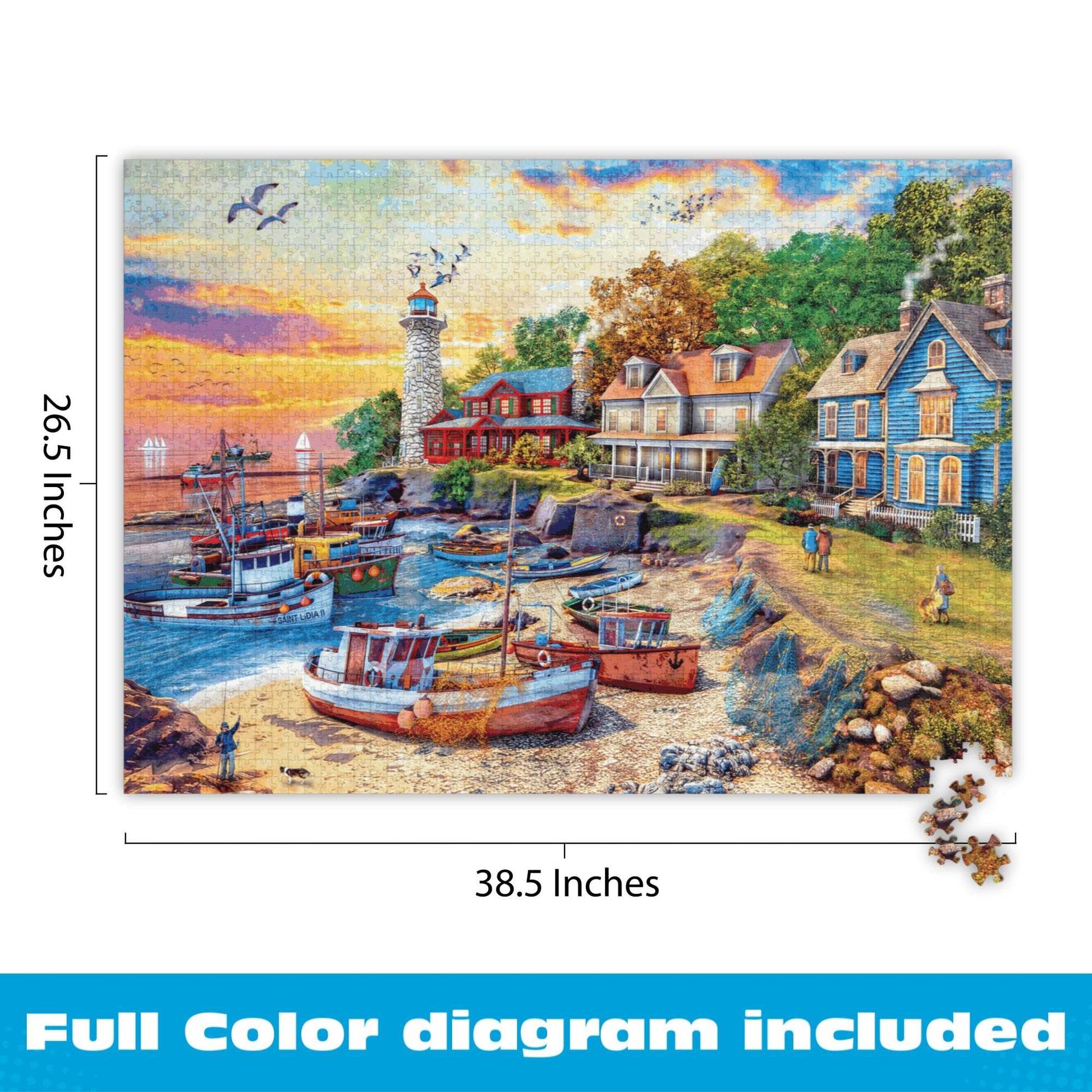 Buffalo Games - American Harbor Town - 2000 Piece Jigsaw Puzzle for Adults